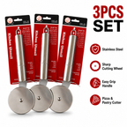 3PCS Stainless Steel Pizza Cutter Wheel Pizza Pastry Cutter Kitchen Tool