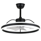 24 Inch Black/Gold/White/Coffee Modern Smart LED Ceiling Fan with Light and Remote, 6 Speeds DC Motor Fandelier Ceiling Fan