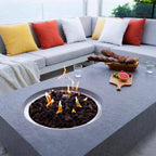 Metropolis 56-Inch Rectangular Concrete Propane Fire Table with Lava Rocks and Cover