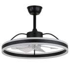 24 Inch Black/Gold/White/Coffee Modern Smart LED Ceiling Fan with Light and Remote, 6 Speeds DC Motor Fandelier Ceiling Fan