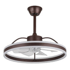 24 Inch Black/Gold/White/Coffee Modern Smart LED Ceiling Fan with Light and Remote, 6 Speeds DC Motor Fandelier Ceiling Fan