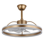 24 Inch Black/Gold/White/Coffee Modern Smart LED Ceiling Fan with Light and Remote, 6 Speeds DC Motor Fandelier Ceiling Fan