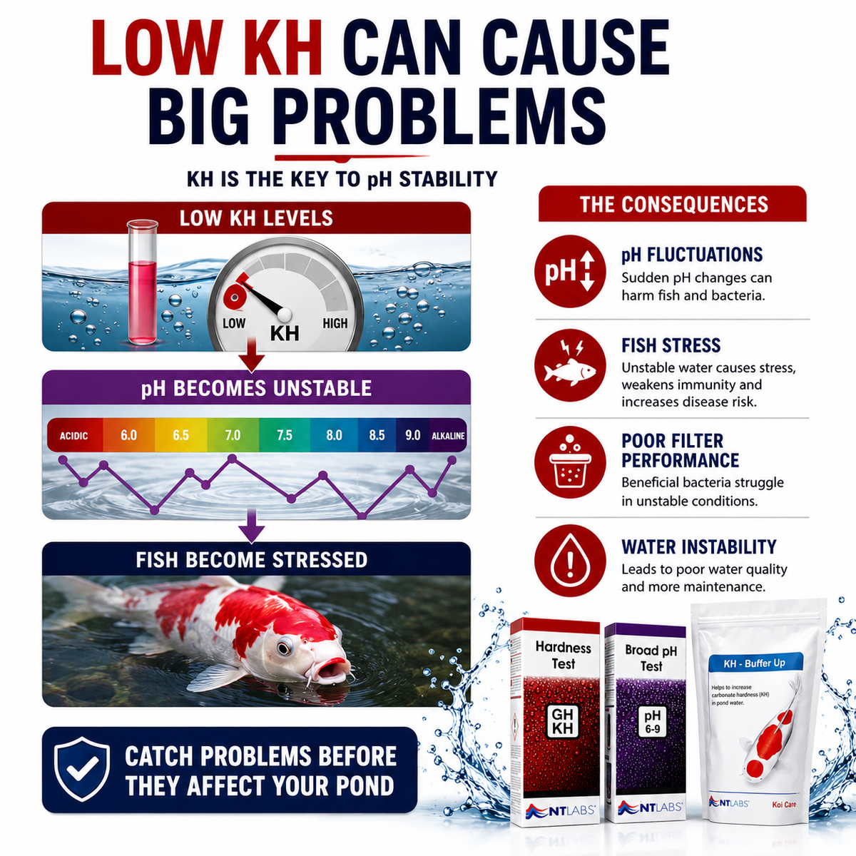 NT Labs Complete Pond KH & pH Stability Bundle – Test Kits & KH Buffer Up
