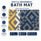 Bathroom Rug Non Slip Bath Mat Soft Absorbent Microfiber Floor Mat 80x50cm