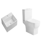 Naples Close Coupled Toilet And Cloakroom Wall Hung Basin Suit - White