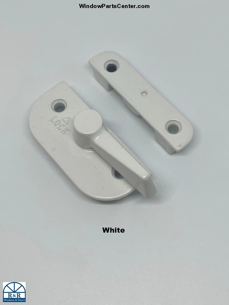 Bb12006 - Double Hung Sash Check Rail Lock And Keeper White Window Hardware