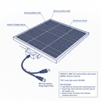 80W 12V monocrystalline solar panel with 90cm cable