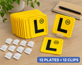 12x L Plates + 12x Clips Learner Driver Car Plates Reusable 14cm NSW AU