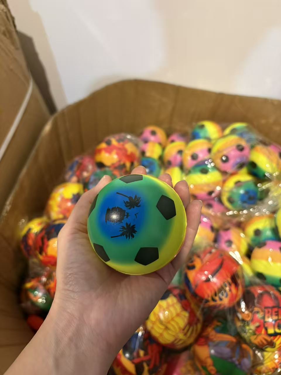 10 Pack Soft Foam Balls Assorted Random Designs Mixed Sizes Kids Party Favour Toys