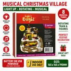 Light Up Musical Christmas Village Rotating Train Xmas Decoration Battery USB