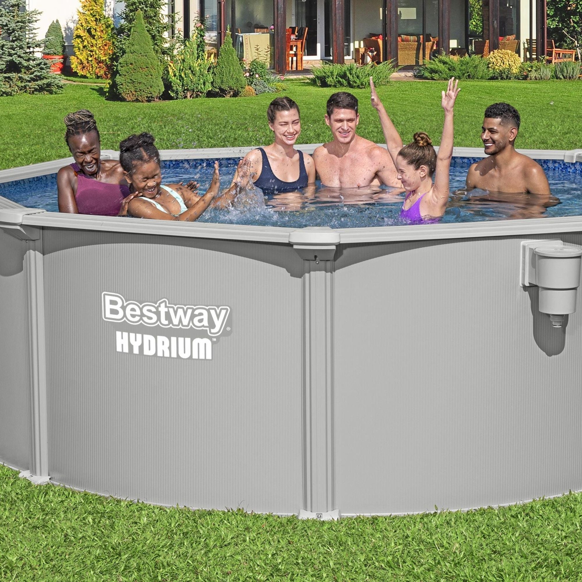 10ft x 48in Round Hydrium Steel Above Ground Pool Set