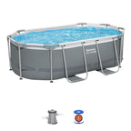 10ft x 33in Dark Grey Oval Steel Pro MAX Above Ground Pool Set