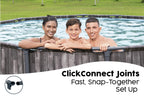 14ft x 42in Wood Print Round Steel Pro Max Above Ground Pool Set