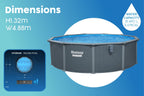 16ft x 52in Round Hydrium Steel Above Ground Pool Set