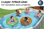 16ft x 42in Dark Grey Oval Steel Pro MAX Above Ground Pool Set