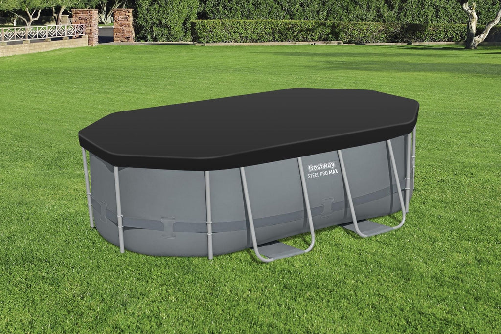 9ft 10inch Oval Pool Cover for Power Steel Above Ground Pools