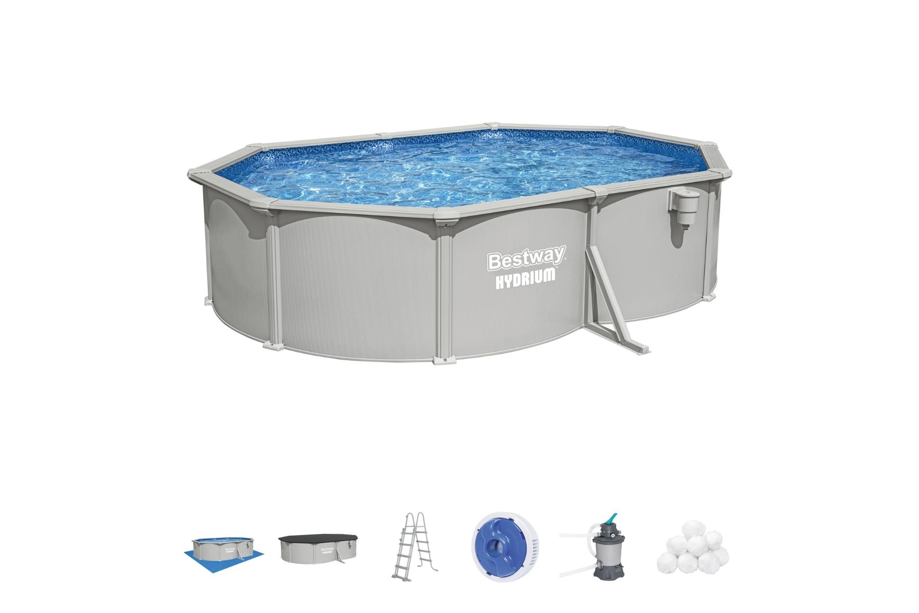 16.5ft x 48in Oval Hydrium Steel Above Ground Pool Set