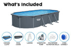 24ft x 52in Oval Hydrium Steel Above Ground Pool Set
