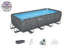 18ft x 52in Grey Rectangular APX 365 Steel Above Ground Pool Set