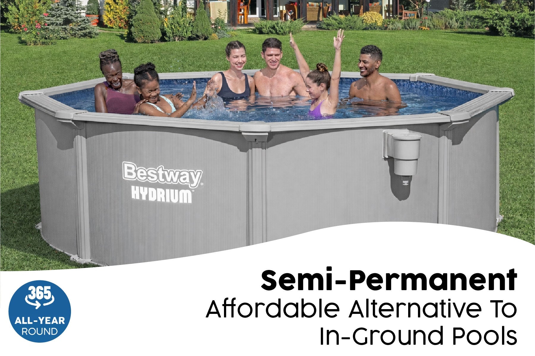 10ft x 48in Round Hydrium Steel Above Ground Pool Set