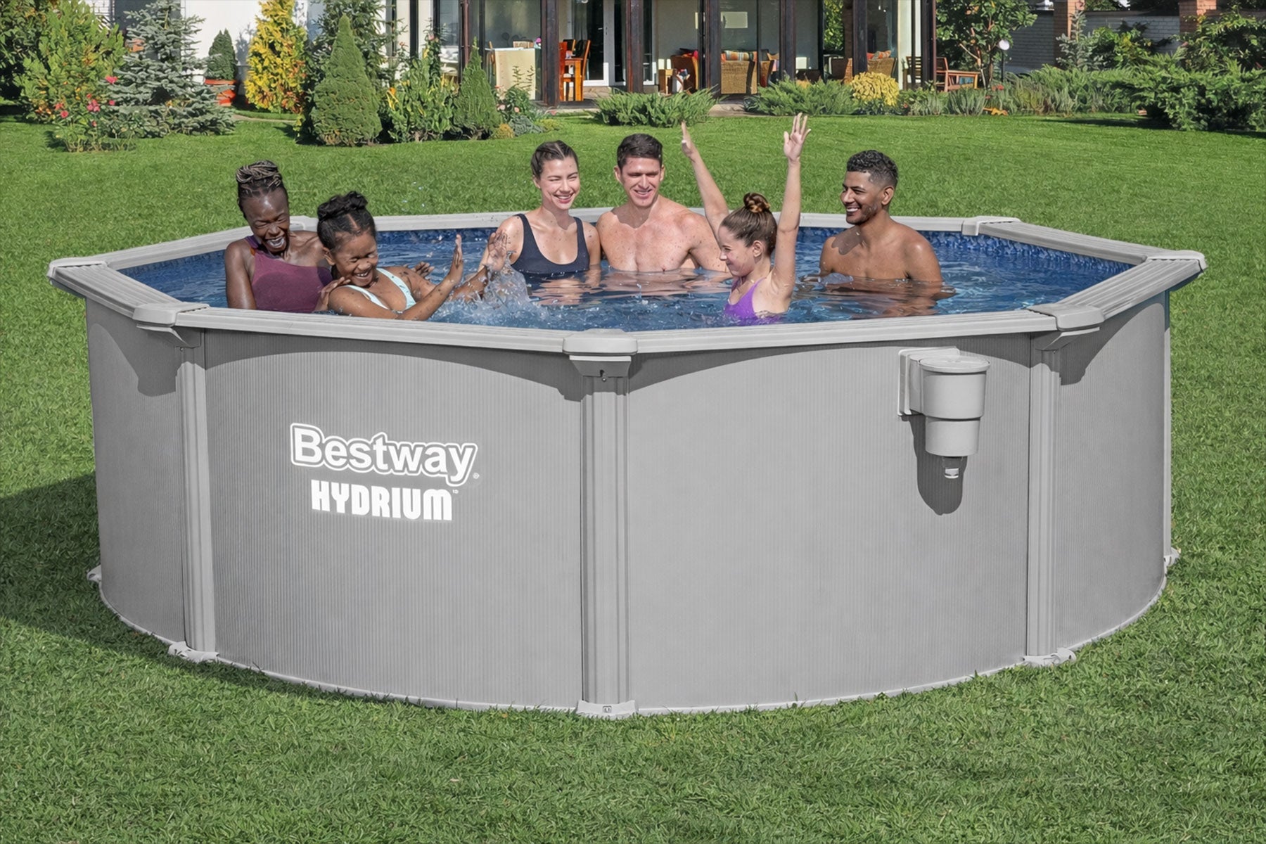 10ft x 48in Round Hydrium Steel Above Ground Pool Set