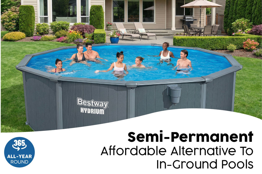 16ft x 52in Round Hydrium Steel Above Ground Pool Set