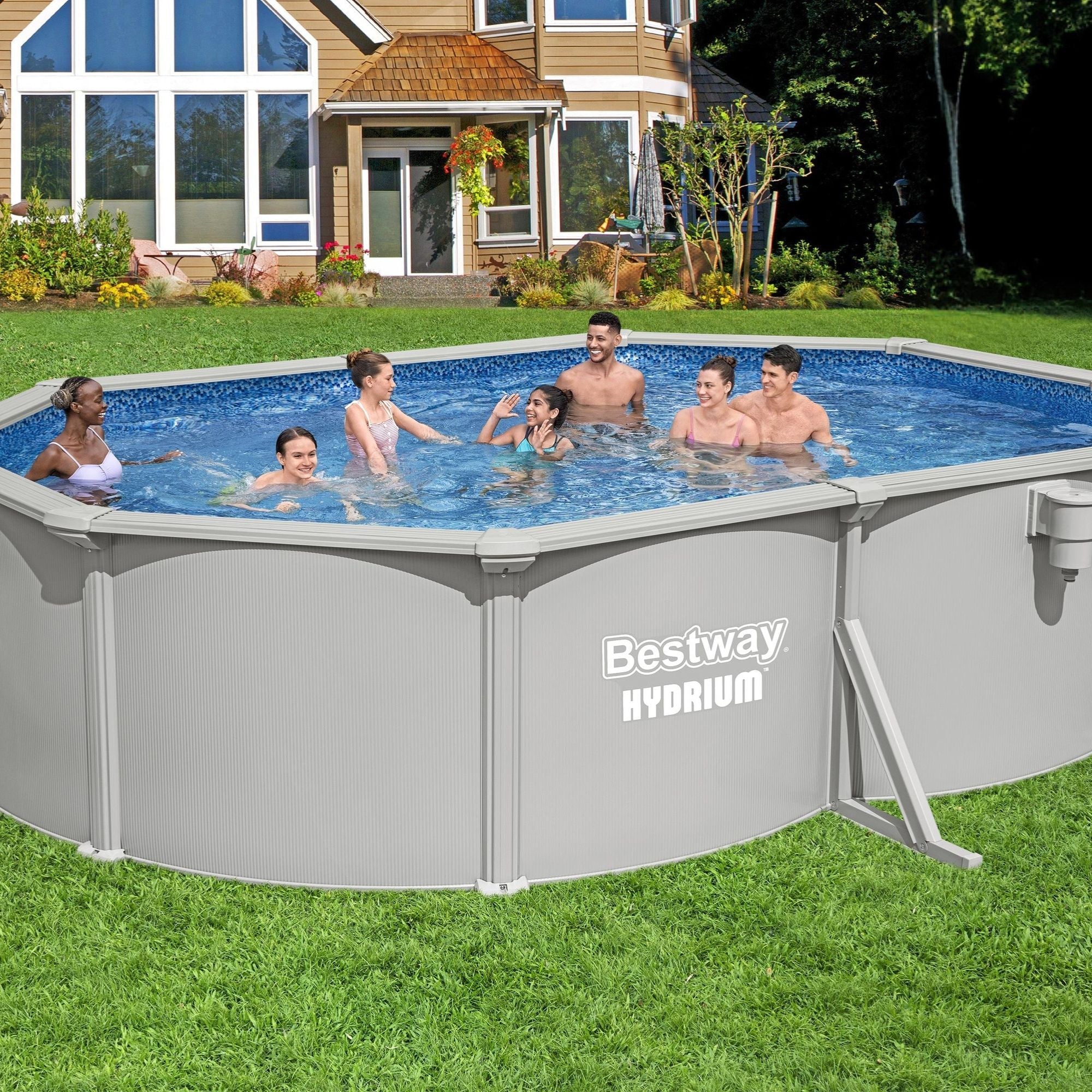 16.5ft x 48in Oval Hydrium Steel Above Ground Pool Set