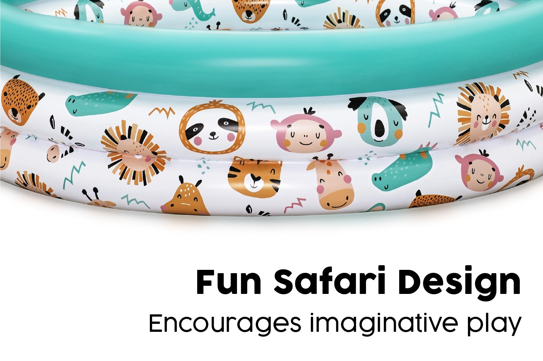 40" Safari Themed Kids Inflatable Paddling Pool