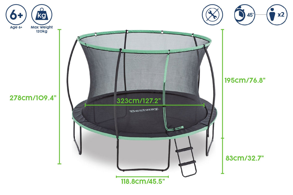 Xtreme Air 12ft Trampoline, Ladder & Enclosure