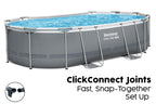 16ft x 42in Dark Grey Oval Steel Pro MAX Above Ground Pool Set