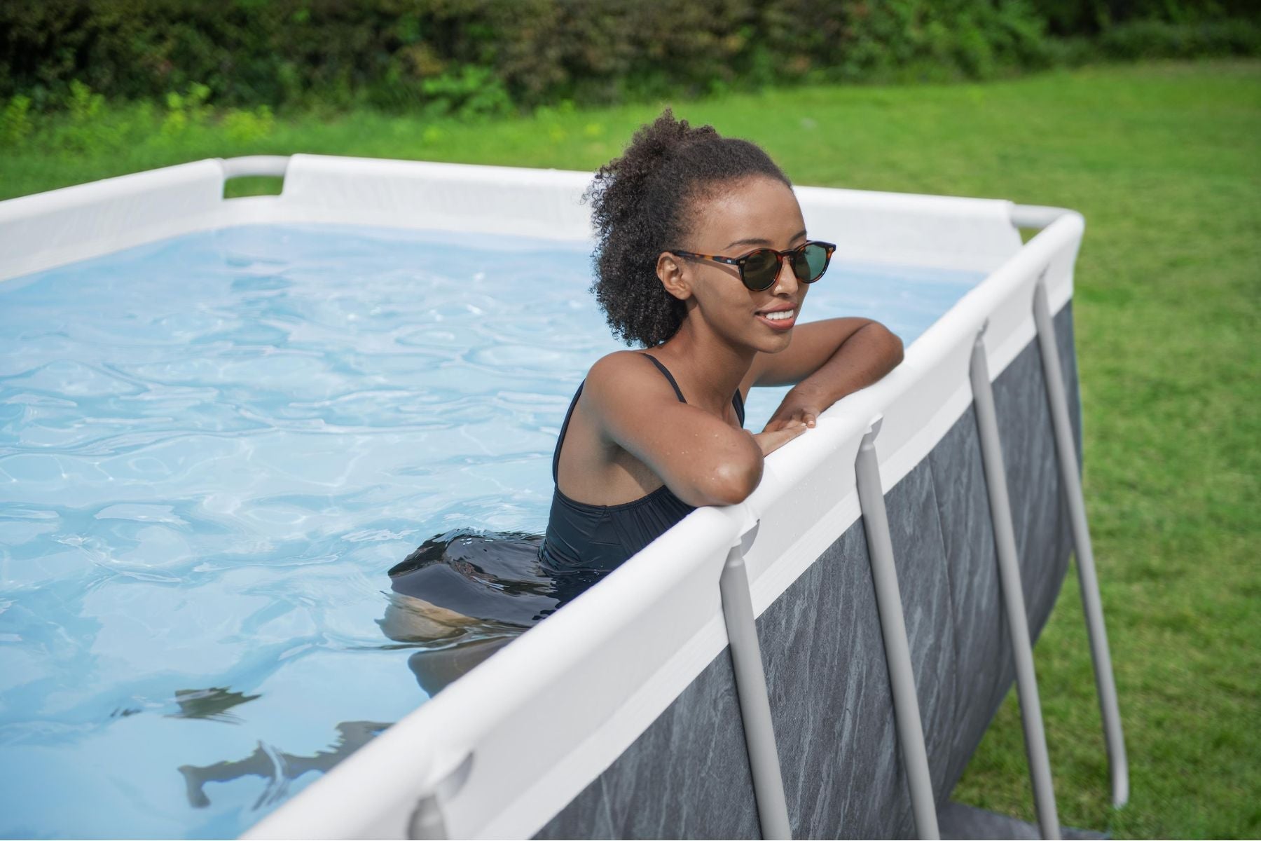 13.3ft x 6.7ft x 39.5in Rectangular Steel Pro MAX Above Ground Pool Set