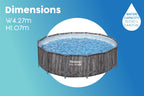 14ft x 42in Wood Print Round Steel Pro Max Above Ground Pool Set
