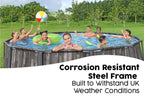14ft x 42in Wood Print Round Steel Pro Max Above Ground Pool Set