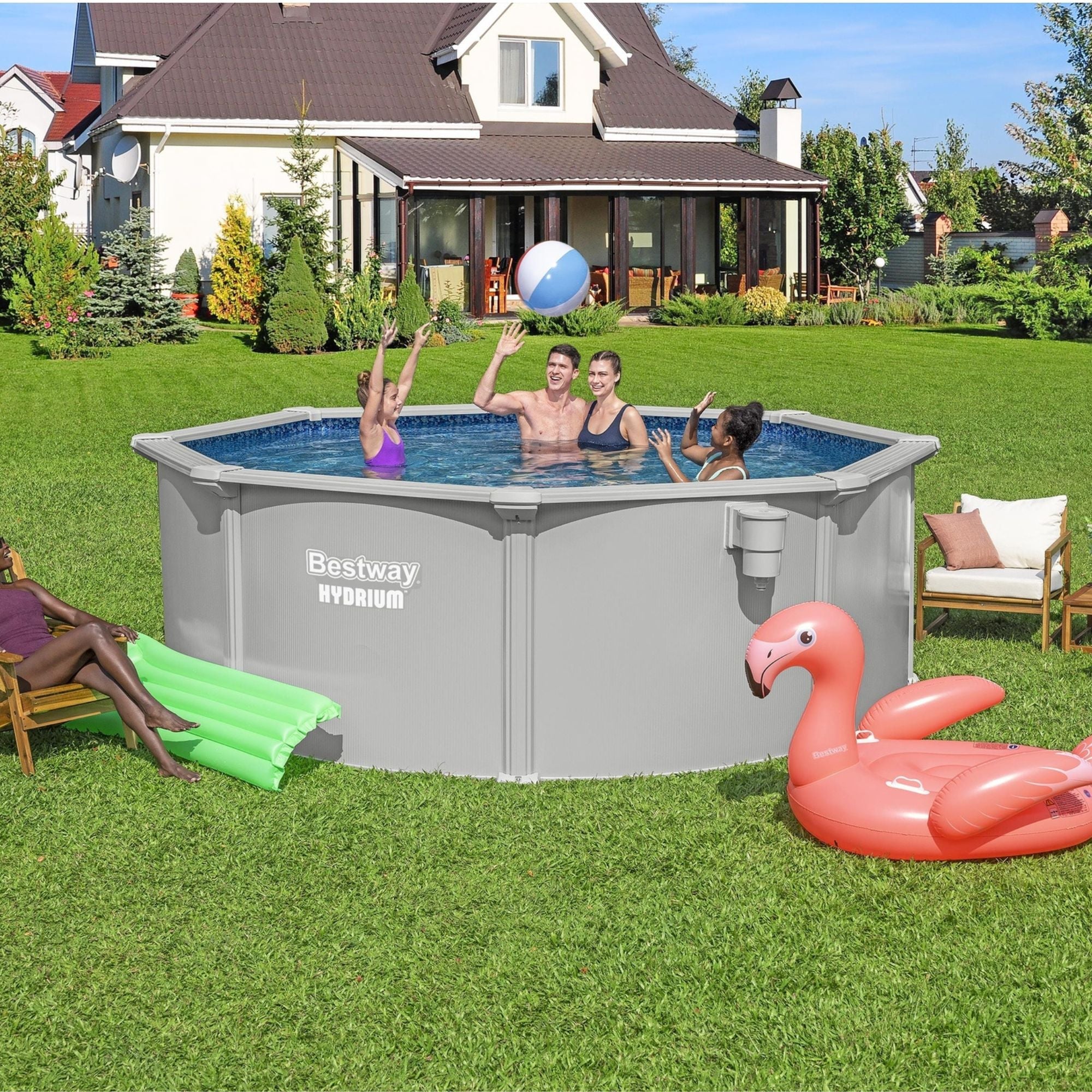 12ft x 48in Round Hydrium Steel Above Ground Pool Set