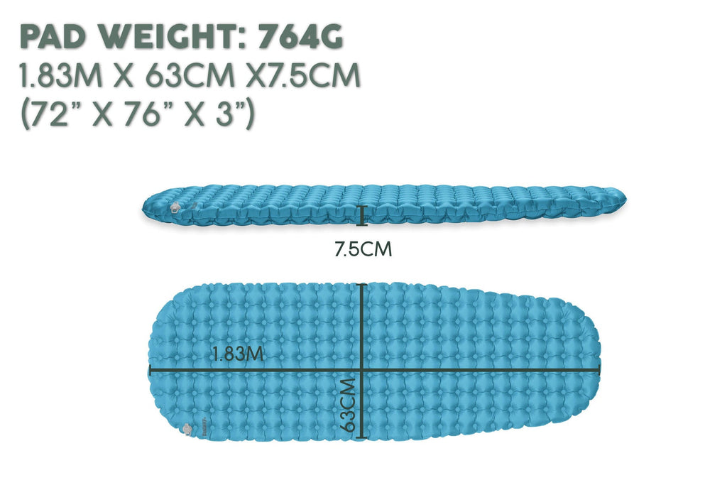 AlpineLite Ultra-Light Extreme Cold Weather Sleeping Pad - Wide R Value 7.6