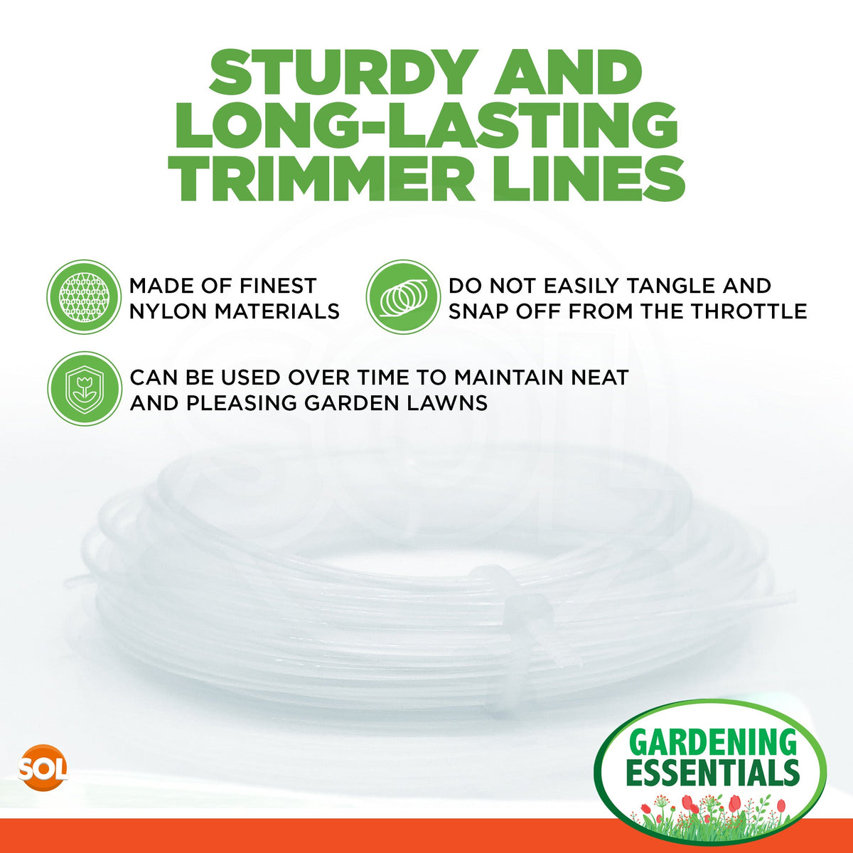 Garden Strimmer Trimmer Line Cord 20M | Nylon Wire | 2 Pack