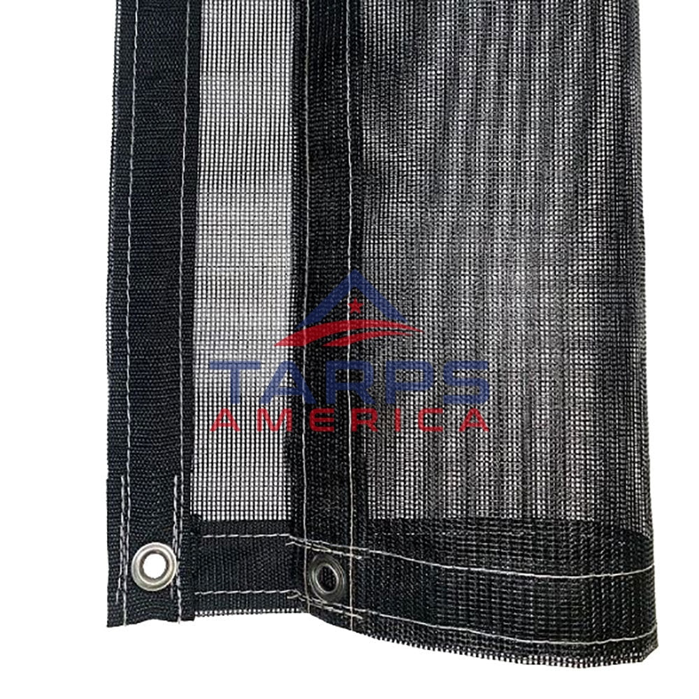 Black 10 oz. Heavy Duty Vinyl Coated Mesh Tarp by ShadeMax®
