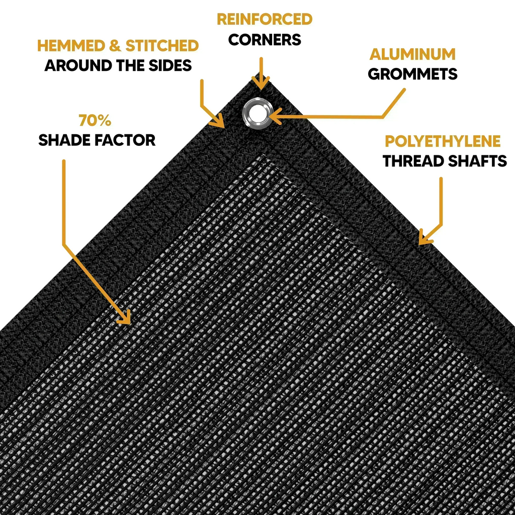 Black Mesh Tarp 8' x 16'