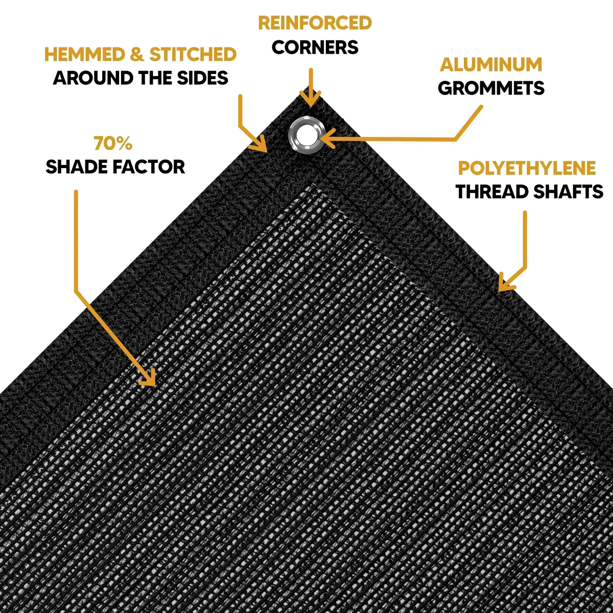 Black Mesh Tarp 8' x 16'