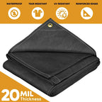 Black Waterproof Canvas Tarps 10' x 16'