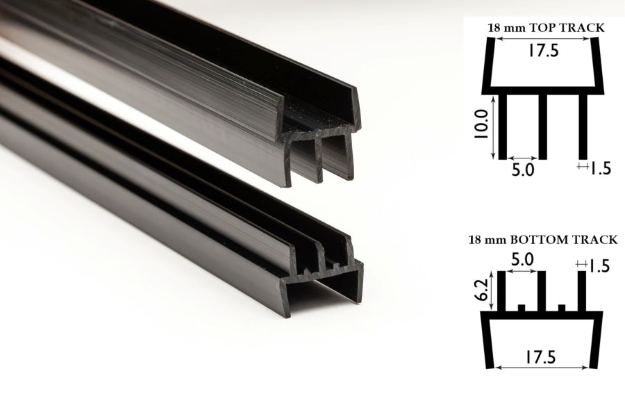 Clip-On Vivarium Glass Runners Track Double Channel 4 MM x 610 MM 910 MM & 2440 MM Length Top & Bottom for 15/18 MM Board