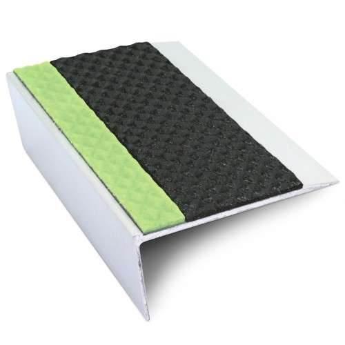 ASL16 Tredsafe 66x32mm Aluminium Non Slip Stair Nosing Edge Trim With Pvc Insert