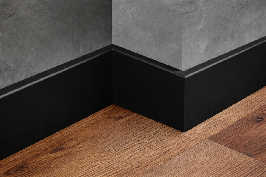 80 MM x 15 MM x 2200 MM Length – PVC Skirting Board -White / Black / Cashmere- Status Line