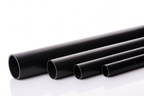 Black Plastic Round Pipe Tube PVC -1m / 39.37 Inch Length