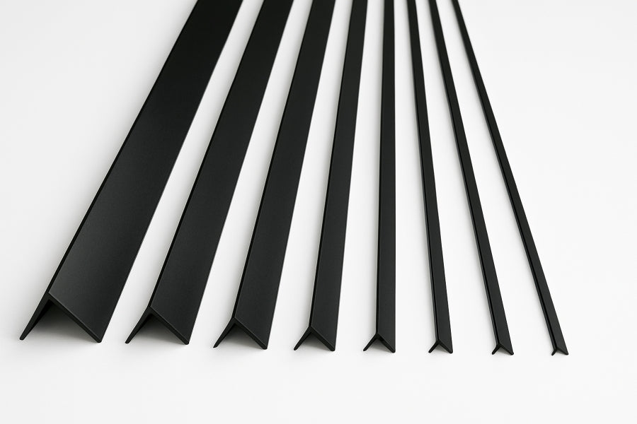 1m & 2.48m Length – Black PVC Corner Angle Trim 90° Plastic Equal & Unequal Edge Protector