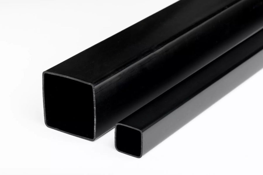 Plastic Box Section Square Tube - 1m & 2.5m Length – Black & White Durable PVC