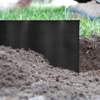 Wavy Plastic Garden Lawn Edging, H=25CM, L=9M, Black