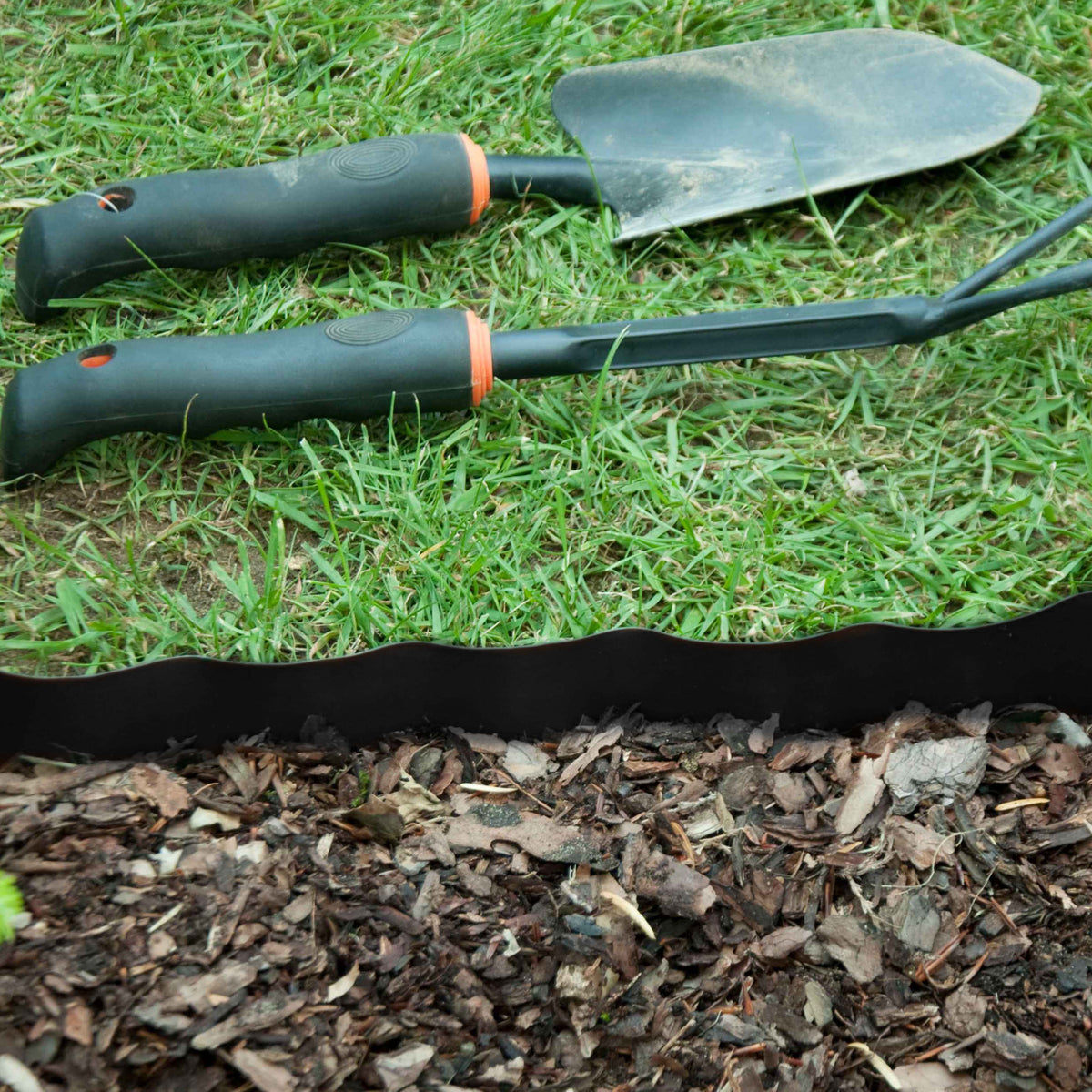Wavy Plastic Garden Lawn Edging, H=10CM, L=9M, Black