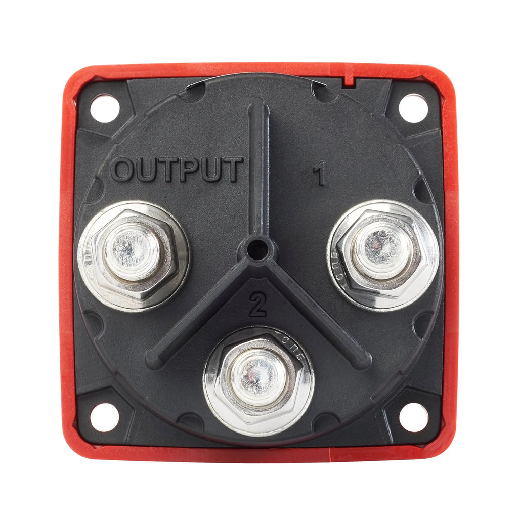 Blue Sea 300A Red Mini m-Series 4 Position (OFF/1/2/1+2) Battery Selector Switch