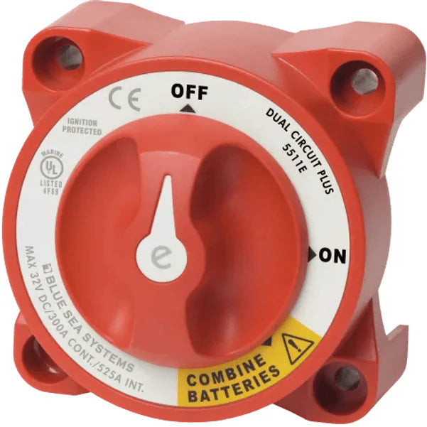 Blue Sea 350A Red e-Series Dual Circuit+ Battery Switch